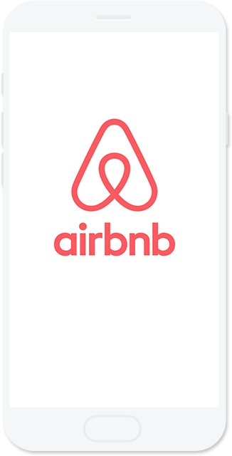 phone with airbnb logo